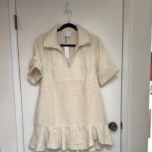 ✨REVOLVE MABLE Cream Tweed Dress Size M
